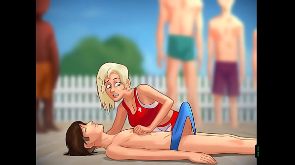 Summertime Saga ep 91 Ruiva salva_vidas me mamando na cabine de Glory hole