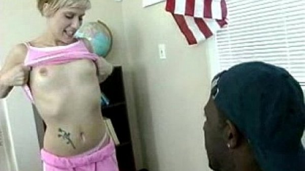 Petite teen gets big dick in her mouth 