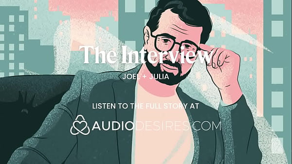 Massaging her tits until she makes herself come during a horny interview