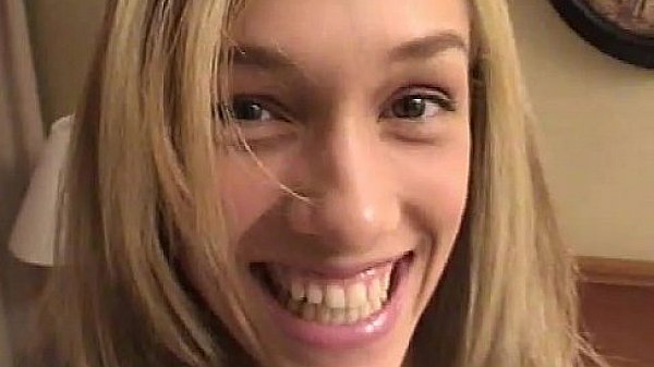 Hot blonde amateur GF sucks dick with facial 