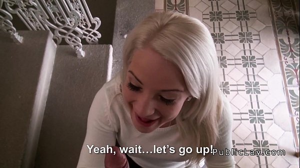 Blonde_student_blowjob_in the public stairs