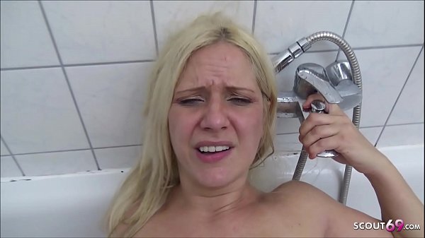 Black friend of her step son catch while watching her in shower and can fuck the german mother