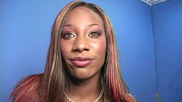 Ebony hottie milking cocks in the gloryhole 8 