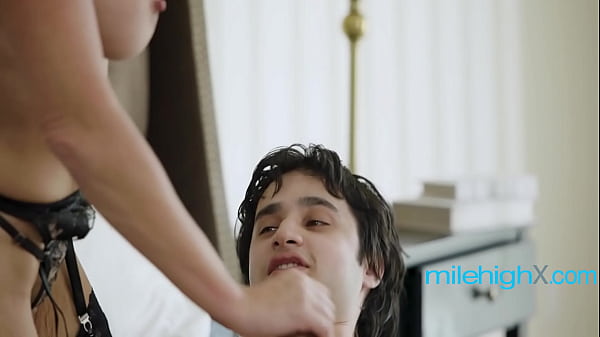 Busty milf seduces friends teen stepson & rides him 