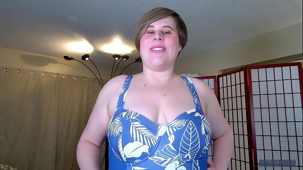 Teasing you in blue & white swimsuit clara crisp knows about your bathing suit fetish enjoys teasing you to cum 