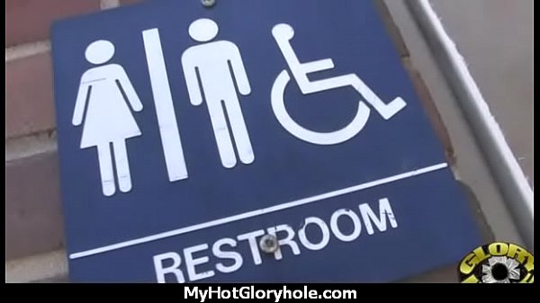 Ebony teen cleaning all the cocks at gloryhole 12 