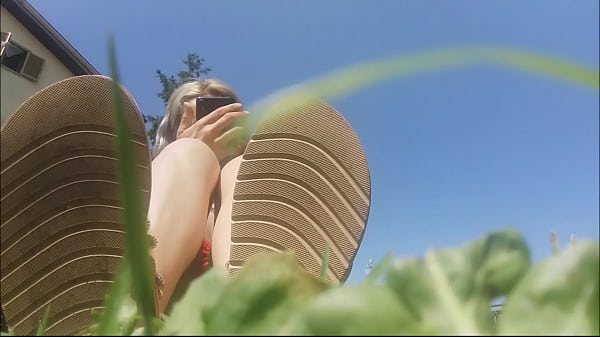 my beautiful bare feet caressing the grass