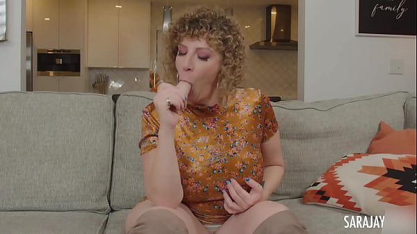 Sassy sara jay gotta take her thong off to dildo fuck herself better