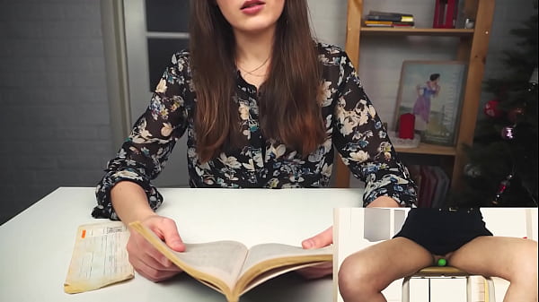 Play MP4 - Literary orgasm from a beautiful student&period; Reads a book while sitting on a vibrator and tries to finish reading it&period;&period;&period;