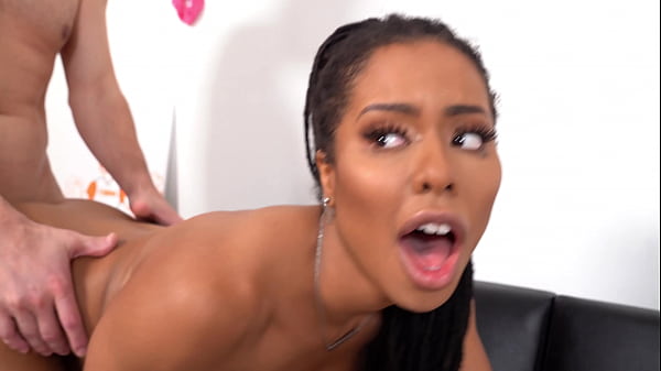 Ebony goddess Kira Noir_gets slammed hard by a huge white cock