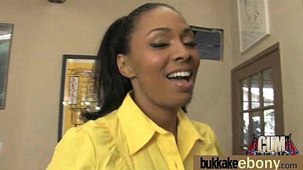 Gorgeous ebony lady sucks white dicks and gangbang fucking 5 