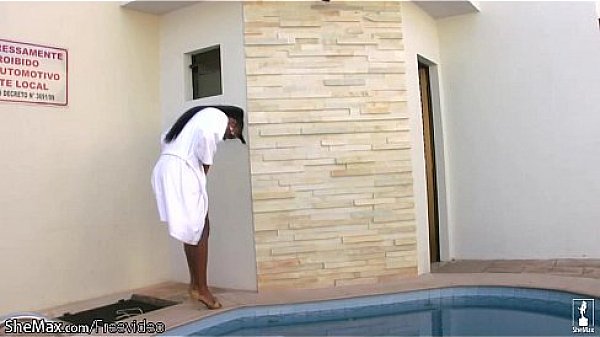 Dark skinned shemale strokes puffy nipples and black shecock 