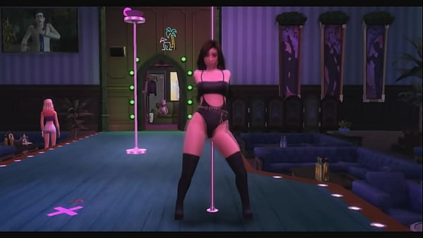 Gostosa mandando ver no pole dance ts4