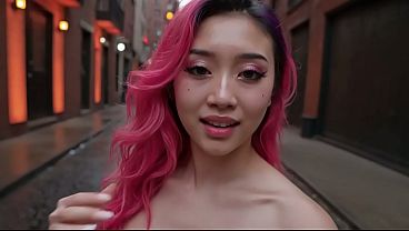 Pink Hair Asian Slut In Public Rainy Street [ai Generated] thumbnail