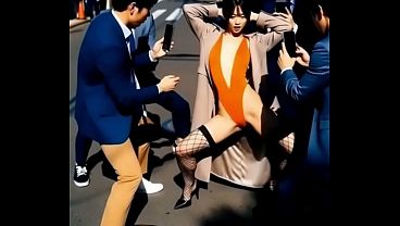 一個在街上露出的變態女 