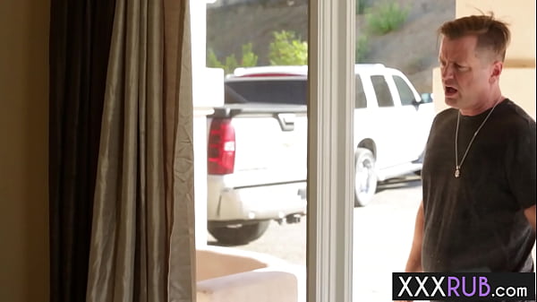 Huge boobs mature Alyssa Lynn sucking hard cock after she massage guysback and dick