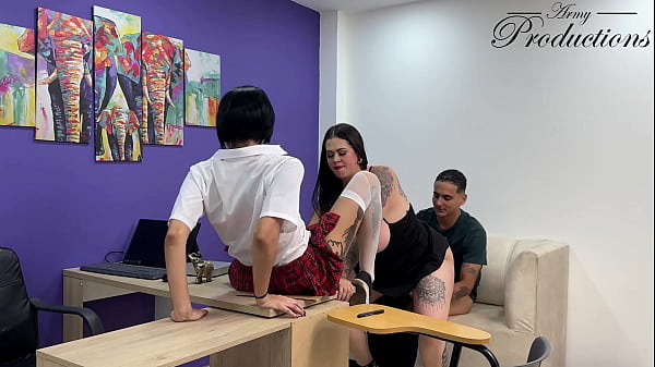 Caught In The Office - Rebellious Students Threesome With Sexy Principal thumbnail