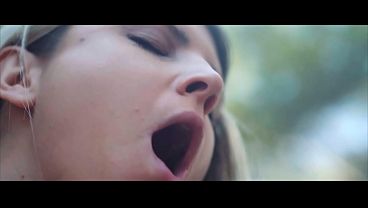 Petite Blonde Moaning While He Finger Fucks Her Cunt Against a Tree