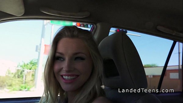 Sexy blonde teenhitchhiker sucks cock