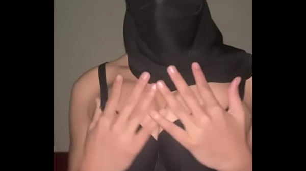 Hijab on, tits out &bull_ arab muslim babe plays with her boobs and moans like a horny slut