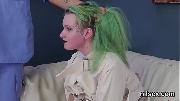 Slutty sweetie is brought in anal assylum for painful therapy 