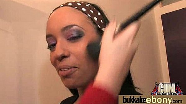 Ebony Cum Slut Hottie Bukkake Party 6 thumbnail
