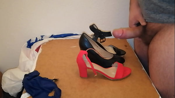 Shoes Cum - My wife's shoe cumming and pantie playing 