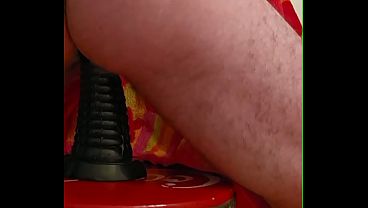 Chris Jude first time with HUGE cone dildo