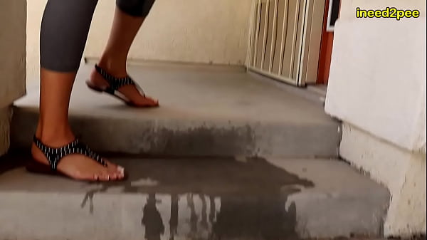 Hot Blonde With Bladder Wetting Herself Outside thumbnail