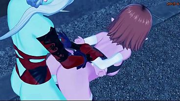 Futa Towa Mouth Fucks Chronoa Before Fucking Her From Behind. thumbnail