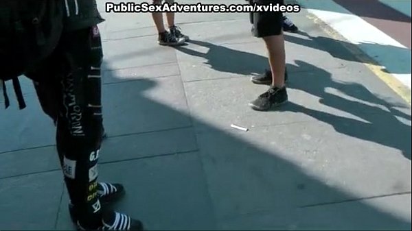 Play MP4 - Horny redhead strips in public and fucks