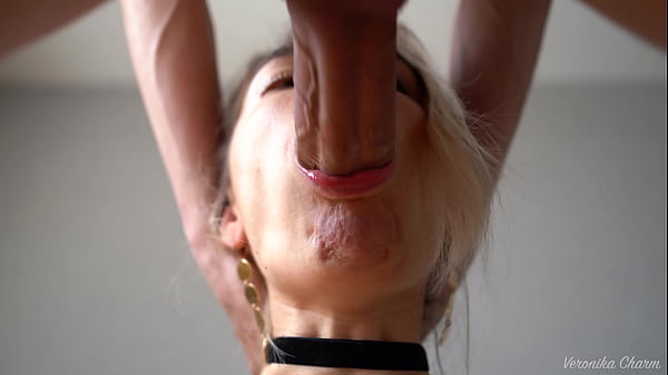 Closeup Slobbery Blowjob And Face Fuck, Big Cock Throbbing Cum In Mouth, thumbnail