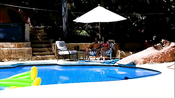 EMMA HAIZE Poolside Huge Cock POV Deepthroat Blowjob and Facial