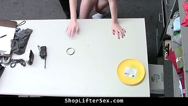 Slut Hides Jewels in Her Shorts Then Takes Security Cock - Shopliftersex 