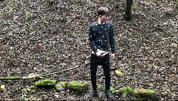 The GUY Jerking his Dick Outdoors and Enjoying the beauty of the nature 