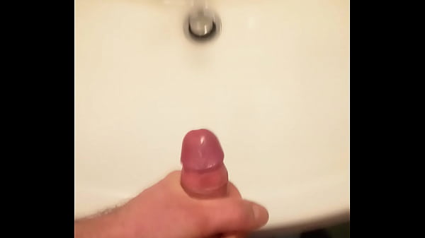 Jerk off cum in the sink