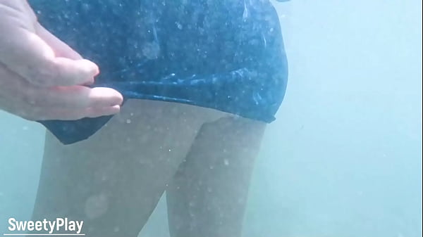 Underwater anal milk enema and farting 