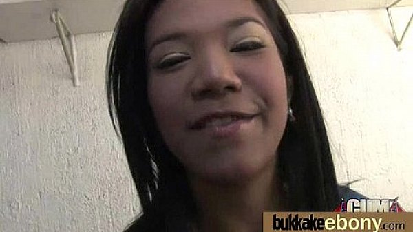 Ebony in a huge bukkake 5 