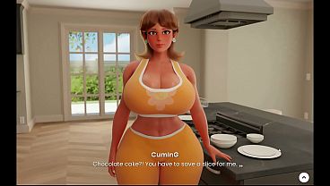 Mansion days taboo hentai game ep 2 caught with a huge boner by my step mom in the kitchen