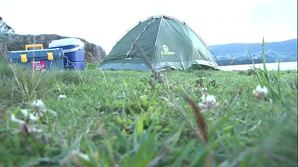 Cute Latina enjoys sucking and fucking with her_boyfriend inside thetent