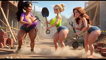 Three Hot Voluptuous Lesbian Construction Babes Share Steamy Threesome After Long Hard Work Day (ai Generated) thumbnail