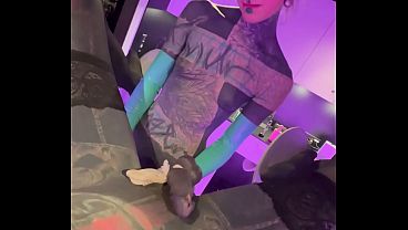 Tattooed Girl Pegs Boyfriend's Ass - Tied Balls & Deep Fingering 