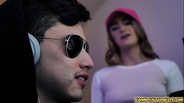 Kenzie madison get the nerds attention kenzie crawls down and c on his girthy dick