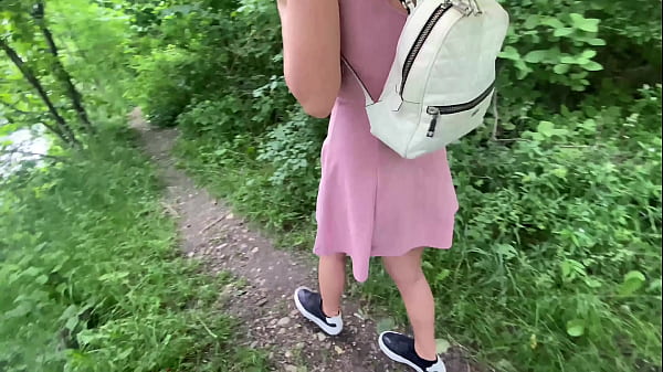 Hot teen with huge boobs enjoy public outdoor fuck