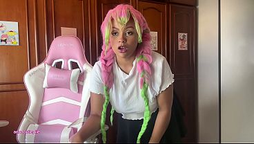 Grwm mitsuri cosplay prep gassy girl farts while doing makeup and outfit 