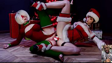 Bald cunt eve & 2b double dildo anal fucking