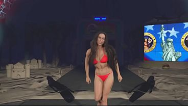 Sexy canadian in a red bikini