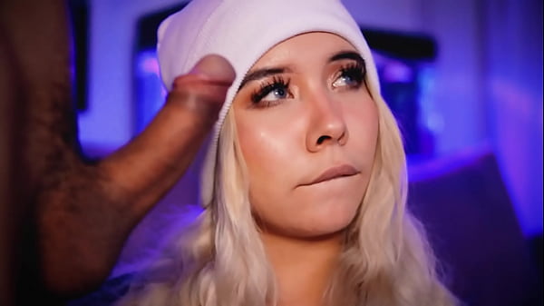 Beautiful college girl sucks cock and strokes with great passion 