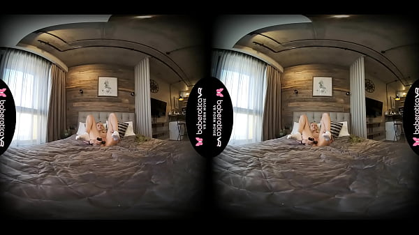Solo blonde girl, Mika is alone and very naughty,in VR