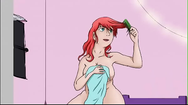 Dibujo r&aacute;pido de una chica pelirroja desnuda con una toalla 